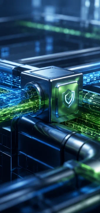 CEO reviewing automated DevSecOps compliance metrics on a digital dashboard