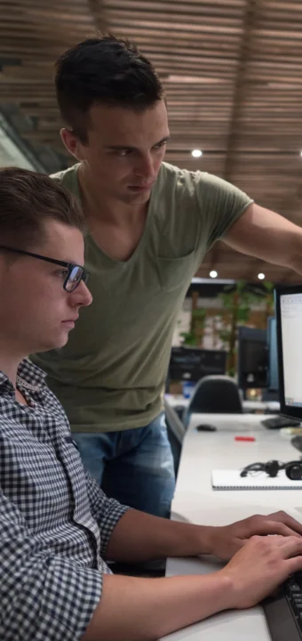 Nearshore engineering team collaborating on Python code and API pipelines