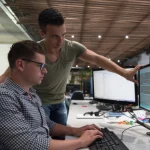 Nearshore engineering team collaborating on Python code and API pipelines